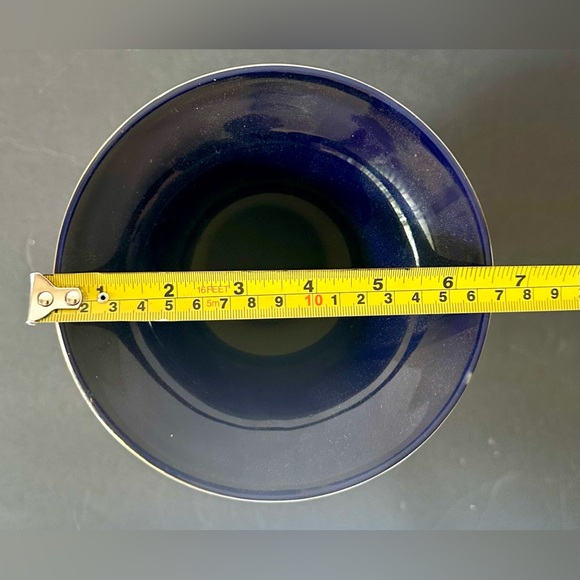 Vtg. Limoges France Cobalt Blue 24K Gold Footed Porcelain Large Full-Size Vase - Picture 10 of 11